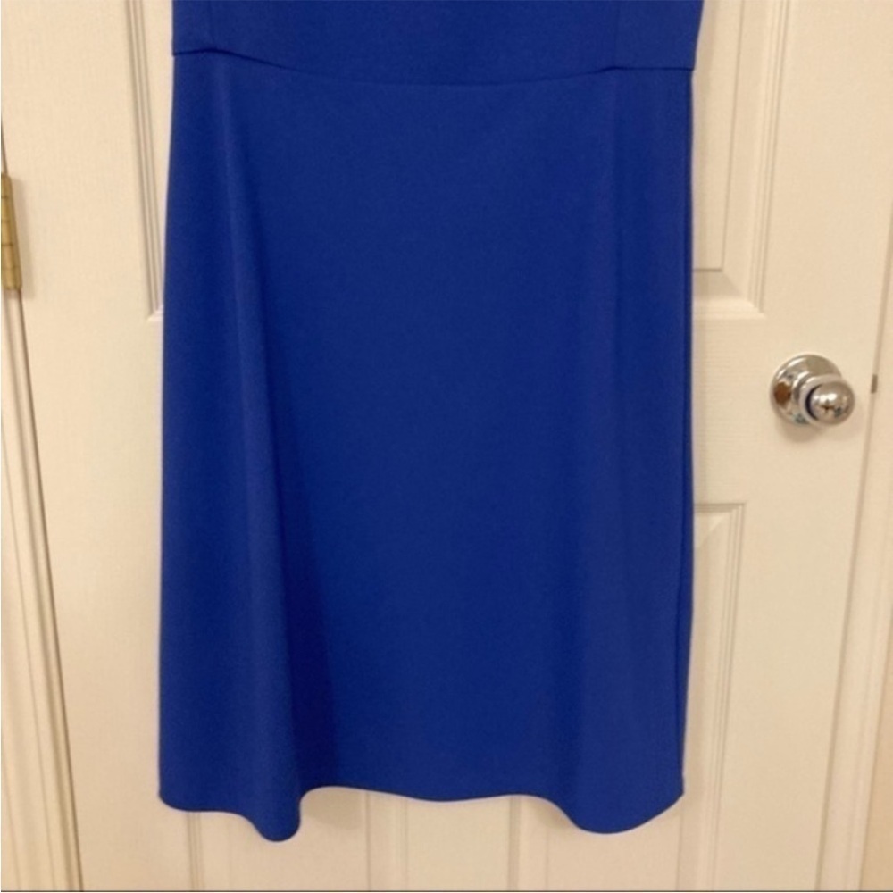 MAX MARA Giara Sleeveless A-Line Stretch-Crepe Dress in Royal Blue Size 14 - Picture 12 of 15